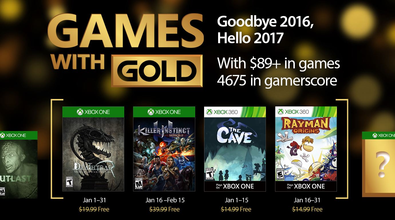 Xbox España ha presentado ya los Games with Gold de enero de 2017
