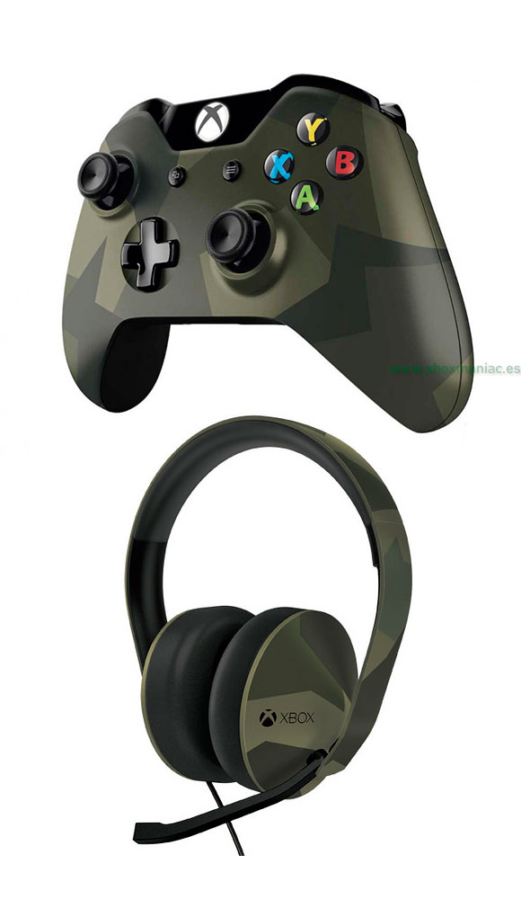 Los auriculares y el mando de camuflaje 2014 para Xbox One