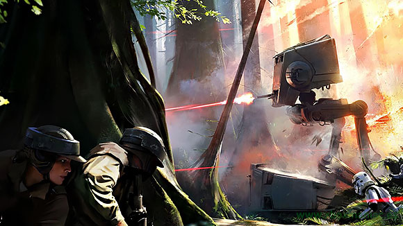 El arte de Star Wars Battlefront nos muestra una luna de Endor, que llegará a Xbox One a finales de 2015.