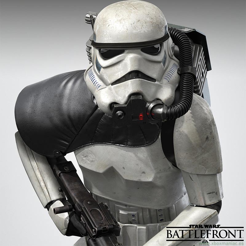 Primer cartel de Star Wars Battlefront al completo, con un Stormtrooper.