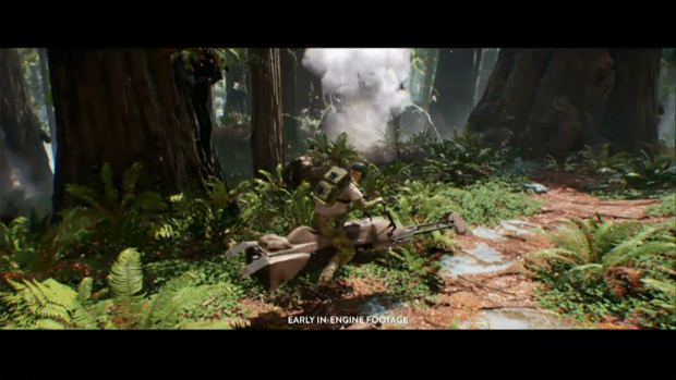 Esto no es arte de Star Wars Battlefront. Es parte de los vídeos conceptuales de 2014.
