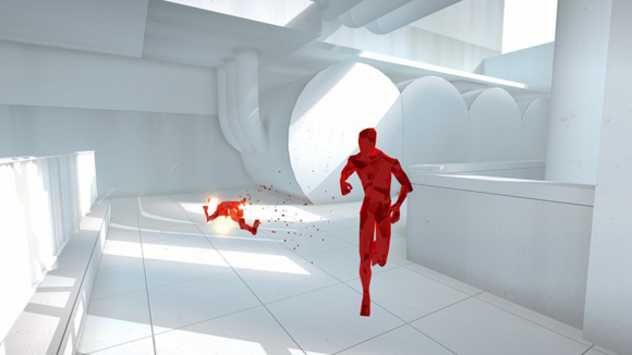 Los escenarios blancos y el color de los enemigos en Supershot recuerda a Mirror's Edge.