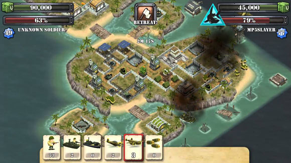 El manejo de nuestro ejercito es crucial para la victoria en las batallas multijugador de Battle Islands y la variedad de tropas le da mucha variedad.