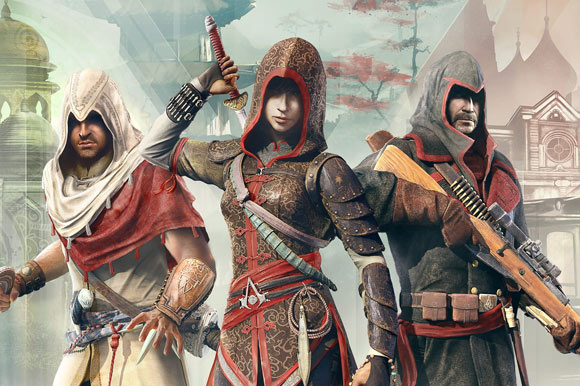 Los protagonistas en el lanzamiento de Assassins Creed Chronicles.