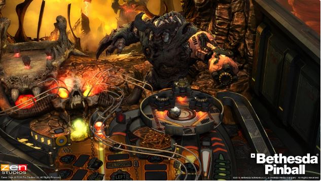 Doom es una de las mesas más oscuros y llenas de acción de Bethesda Pinball y Zen Studios.