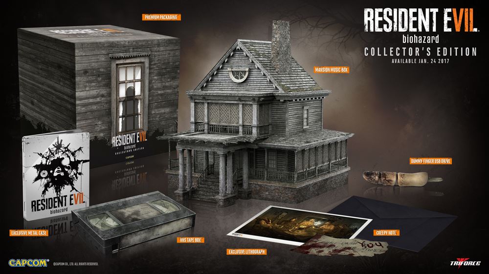Capcom ha presentado la edición coleccionista de Resident Evil 7, elaborada por la casa Triforce, y con un precio de 180 dólares.