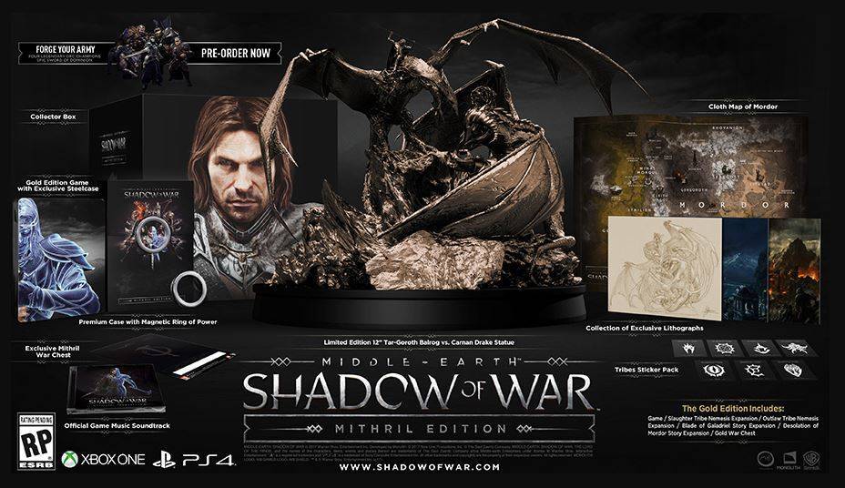 Junto al anuncio de Sombras de la Guerra en Xbox Play Anywhere se ha desvelado esta lujosa edición para coleccionistas.